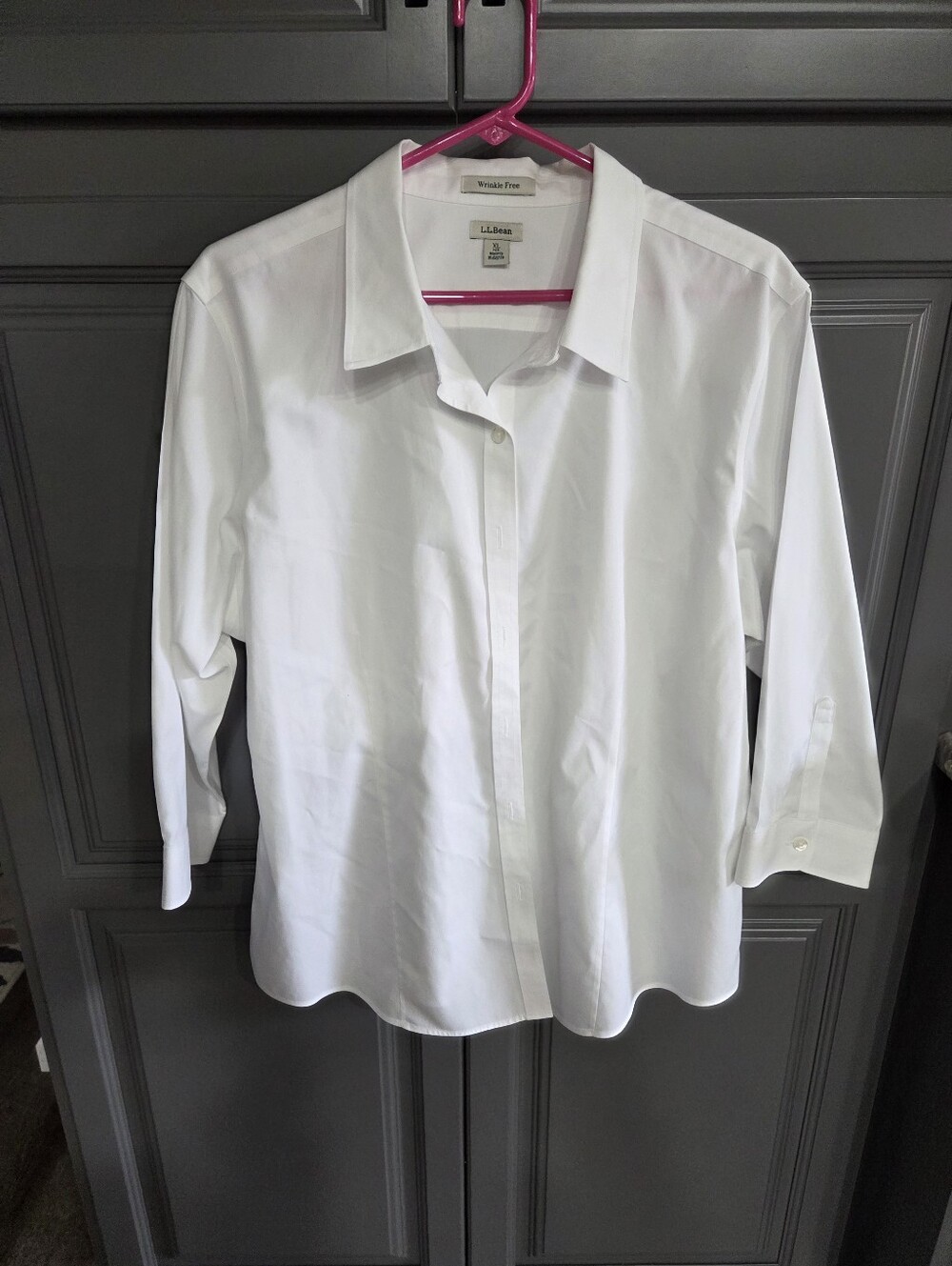 LL Bean Wrinkle Free White Blouse XL